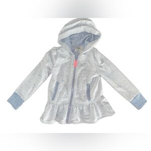 12-18M Heathered Blue Hooded Zip Up Sweatshirt